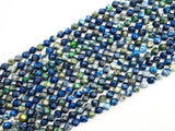 Unique Cut Quality Natural Lapis beads, 6mm/8mm/10mm/12mm, Diamond Cut Faceted Round Blue Green Gemstone Beads, 15.5inch strand, SKU#U132