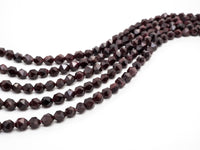 Diamond Cut Quality Natural Red Garnet beads, 6mm/8mm/10mm/12mm, Diamond Cut Faceted Round Gemstone Beads, 15.5inch strand, SKU#U130C