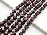 Diamond Cut Quality Natural Red Garnet beads, 6mm/8mm/10mm/12mm, Diamond Cut Faceted Round Gemstone Beads, 15.5inch strand, SKU#U130C