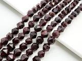 Diamond Cut Quality Natural Red Garnet beads, 6mm/8mm/10mm/12mm, Diamond Cut Faceted Round Gemstone Beads, 15.5inch strand, SKU#U130C