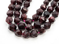 Diamond Cut Quality Natural Red Garnet beads, 6mm/8mm/10mm/12mm, Diamond Cut Faceted Round Gemstone Beads, 15.5inch strand, SKU#U130C