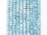 High Quality Natural Aquamarine Rondelle beads, 5x7mm/5x8mm, Faceted Rondelle Gemstone Beads, 15.5inch strand, SKU#U139