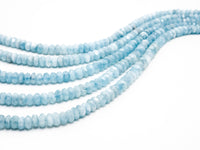 High Quality Natural Aquamarine Rondelle beads, 5x7mm/5x8mm, Faceted Rondelle Gemstone Beads, 15.5inch strand, SKU#U139