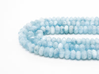 High Quality Natural Aquamarine Rondelle beads, 5x7mm/5x8mm, Faceted Rondelle Gemstone Beads, 15.5inch strand, SKU#U139