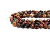 Unique Cut Quality Natural Piscasso Jasper beads, 8mm/10mm, Diamond Cut Faceted Round Gemstone Beads, 15.5inch strand, SKU#U133