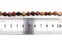 Unique Cut Quality Natural Piscasso Jasper beads, 8mm/10mm, Diamond Cut Faceted Round Gemstone Beads, 15.5inch strand, SKU#U133