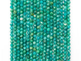 Unique Diamond Cut Quality Natural Amazonite beads, 3mm/4mm, Diamond Cut Faceted Round Gemstone Beads, 15-16inches strand, SKU#U149