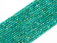 Unique Diamond Cut Quality Natural Amazonite beads, 3mm/4mm, Diamond Cut Faceted Round Gemstone Beads, 15-16inches strand, SKU#U149