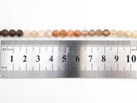 Quality Natural Mixed Color Moonstone Beads, 6mm Round Faceted beads, Orange Brown White Gemstone Beads, 15.5inch strand, SKU#U151