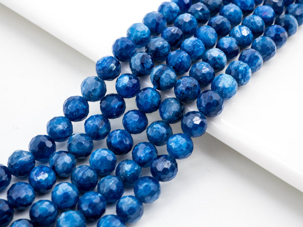 High Quality Natural Kyanite beads, 6mm Faceted Round Blue Gemstone Beads, Sparkle Natural Gemstone Beads 15-16inches strand, SKU#U152
