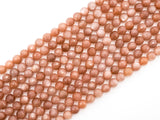 Quality Natural Peach Moonstone Beads, 8mm/10mm Faceted Round Gemstone Beads, 15.5'' Full Strand, SKU#U150