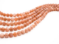 Quality Natural Peach Moonstone Beads, 8mm/10mm Faceted Round Gemstone Beads, 15.5'' Full Strand, SKU#U150