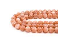 Quality Natural Peach Moonstone Beads, 8mm/10mm Faceted Round Gemstone Beads, 15.5'' Full Strand, SKU#U150