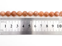 Quality Natural Peach Moonstone Beads, 8mm/10mm Faceted Round Gemstone Beads, 15.5'' Full Strand, SKU#U150