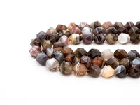 Unique Diamond Cut Quality Natural Botswana Agate beads, 6mm/8mm/10mm/12mm, Faceted Round Agate Gemstone Beads, 15.5inch strand, SKU#U146