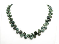 Quality Natural Seraphinite beads, 11-14mm Irregular Teardrop Dark Green Gemstone Beads, Natural Seraphinite  15inch strand, SKU#U155