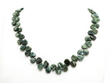 Quality Natural Seraphinite beads, 11-14mm Irregular Teardrop Dark Green Gemstone Beads, Natural Seraphinite  15inch strand, SKU#U155