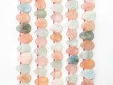 Natural Mixed Color Morganite beads, 14-18mm, Teardrop Light Pink Blue Gemstone Beads, 15.5 inches strand, SKU#U159