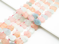 Natural Mixed Color Morganite beads, 14-18mm, Teardrop Light Pink Blue Gemstone Beads, 15.5 inches strand, SKU#U159