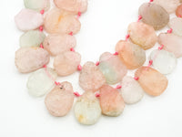 Quality Natural Morganite beads,11-15mmm Teardrop Light Pink Blue Gemstone Beads, 15.5inch strand, SKU#U160