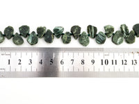 Quality Natural Seraphinite beads, 11-14mm Irregular Teardrop Dark Green Gemstone Beads, Natural Seraphinite  15inch strand, SKU#U155