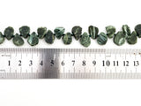 Quality Natural Seraphinite beads, 11-14mm Irregular Teardrop Dark Green Gemstone Beads, Natural Seraphinite  15inch strand, SKU#U155