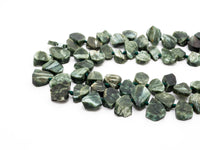 Quality Natural Seraphinite beads, 11-14mm Irregular Teardrop Dark Green Gemstone Beads, Natural Seraphinite  15inch strand, SKU#U155