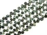 Quality Natural Seraphinite beads, 11-14mm Irregular Teardrop Dark Green Gemstone Beads, Natural Seraphinite  15inch strand, SKU#U155