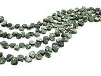 Quality Natural Seraphinite beads, 11-14mm Irregular Teardrop Dark Green Gemstone Beads, Natural Seraphinite  15inch strand, SKU#U155