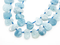 High Quality Natural Aquamarine beads, 12-16mm, Teardrop Top Drilled Gemstone Beads, 16inch strand, SKU#U164