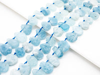 High Quality Natural Aquamarine beads, 12-16mm, Teardrop Top Drilled Gemstone Beads, 16inch strand, SKU#U164