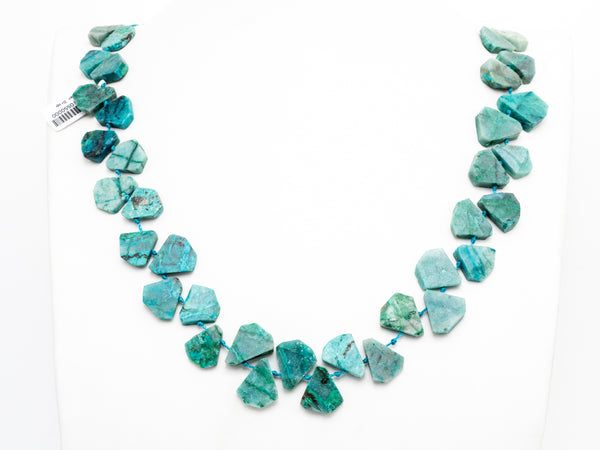 Quality Natural Chrysocolla beads,15-19mm, Teardrop Shape Top Drill Gemstone Beads, Natural Green Gemstone, 15-16inch strand, SKU#U162
