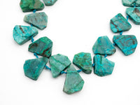 Quality Natural Chrysocolla beads,15-19mm, Teardrop Shape Top Drill Gemstone Beads, Natural Green Gemstone, 15-16inch strand, SKU#U162
