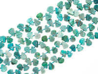 Quality Natural Chrysocolla beads,15-19mm, Teardrop Shape Top Drill Gemstone Beads, Natural Green Gemstone, 15-16inch strand, SKU#U162