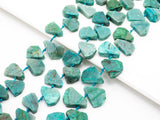 Quality Natural Chrysocolla beads,15-19mm, Teardrop Shape Top Drill Gemstone Beads, Natural Green Gemstone, 15-16inch strand, SKU#U162