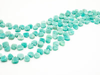Quality Natural Amazonite beads, 10-14mm Irregular Teardrop Top Drill Green Gemstone Beads, 15.5 inches strand, SKU#U154