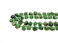 Quality Natural Diopside beads, 11-15mm irregular Teardrop Top drill Green Gemstone Beads, Natural Diopside 15.5inch strand, SKU#U167