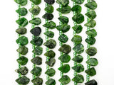 Quality Natural Diopside beads, 11-15mm irregular Teardrop Top drill Green Gemstone Beads, Natural Diopside 15.5inch strand, SKU#U167
