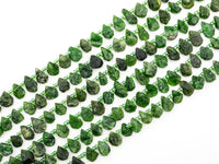 Quality Natural Diopside beads, 11-15mm irregular Teardrop Top drill Green Gemstone Beads, Natural Diopside 15.5inch strand, SKU#U167