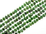 Quality Natural Diopside beads, 11-15mm irregular Teardrop Top drill Green Gemstone Beads, Natural Diopside 15.5inch strand, SKU#U167