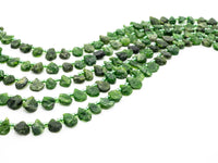 Quality Natural Diopside beads, 11-15mm irregular Teardrop Top drill Green Gemstone Beads, Natural Diopside 15.5inch strand, SKU#U167