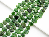Quality Natural Diopside beads, 11-15mm irregular Teardrop Top drill Green Gemstone Beads, Natural Diopside 15.5inch strand, SKU#U167