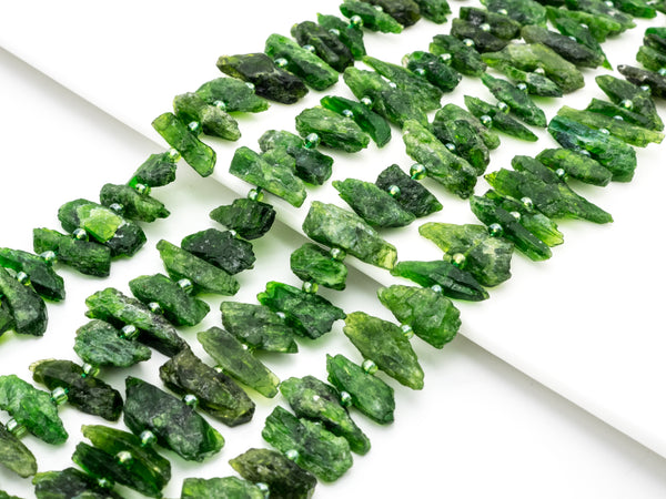 Quality Natural Diopside beads, 16-22mm, Irregular Shape Natural Green Gemstone Beads, 15-16inches strand, SKU#U168