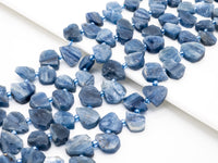 Quality Natural Kyanite beads, 10-14mm irregular Teardrop Top drilled blue Gemstone Beads, 15.5inch strand, SKU#U157