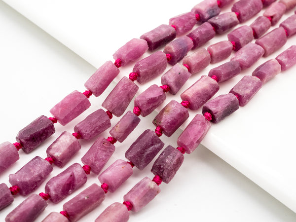 Quality Natural Ruby Beads Strand,8-11mm Ruby Tube beads,Natural Gemstone Beads,1 5.5inch strand, SKU#U170