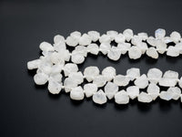 Natural White Moonstone beads, 11-15mm Teardrop White Gemstone Beads, 15-16 inches strand, SKU#U166