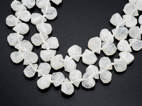 Natural White Moonstone beads, 11-15mm Teardrop White Gemstone Beads, 15-16 inches strand, SKU#U166