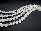 Natural White Moonstone beads, 11-15mm Teardrop White Gemstone Beads, 15-16 inches strand, SKU#U166