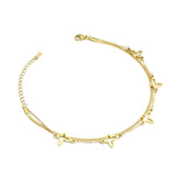 Stainless Steel Butterfly Herringbone Anklet, Sku#BXG04