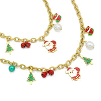 Christmas Pendant Link Chain necklace Bracelet Earring, Christmas Jewelry, Sku#BXG24
